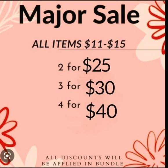 Other - MAJOR Sale! All items $11-$15 are on sale! BUNDLE AND SAVE!!!! THIS WEEKEND ONLY